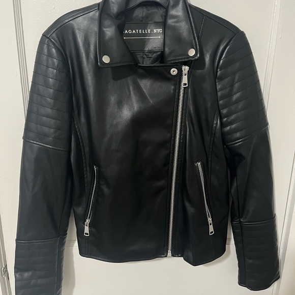 Bagatelle Collection Women's  Faux Leather Moto Jacket Black Size M - Picture 1 of 9